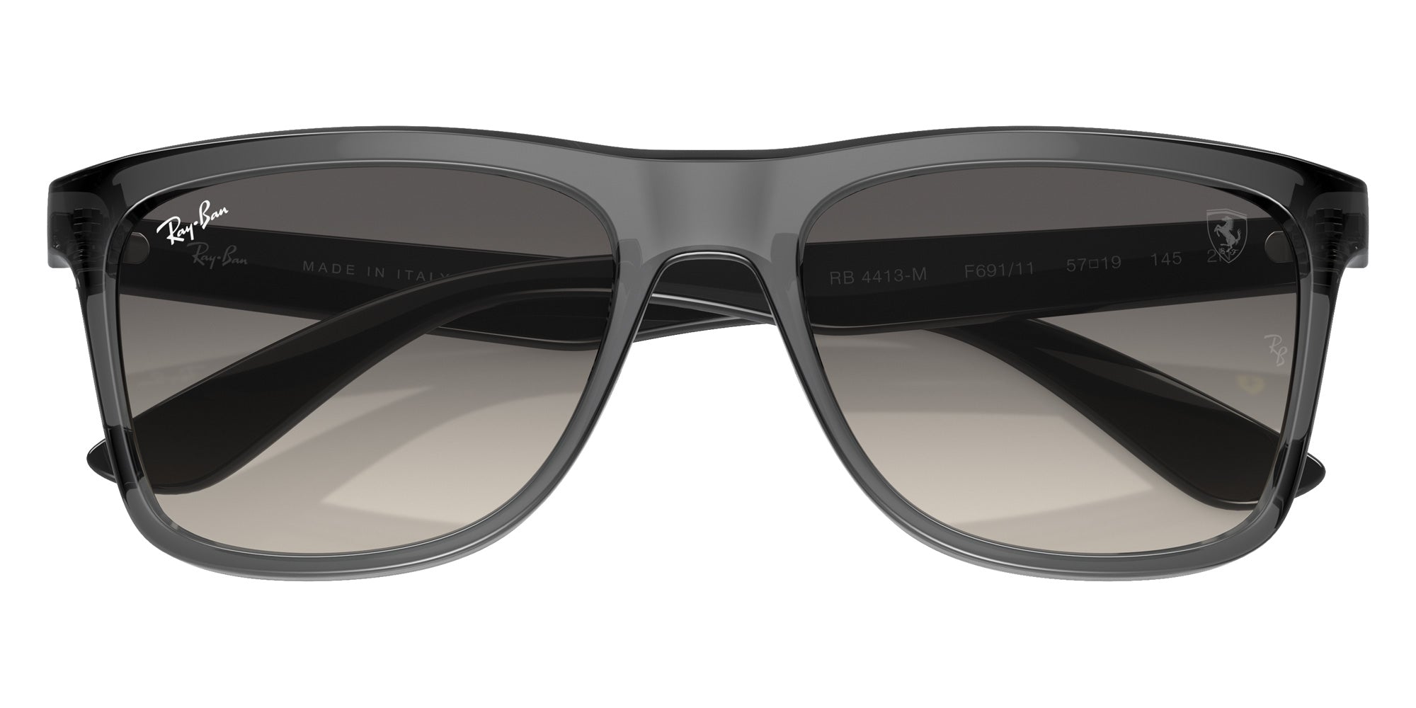 Ray-Ban® RB4413M RB4413M F69111 57 Sunglasses - Transparent Gray