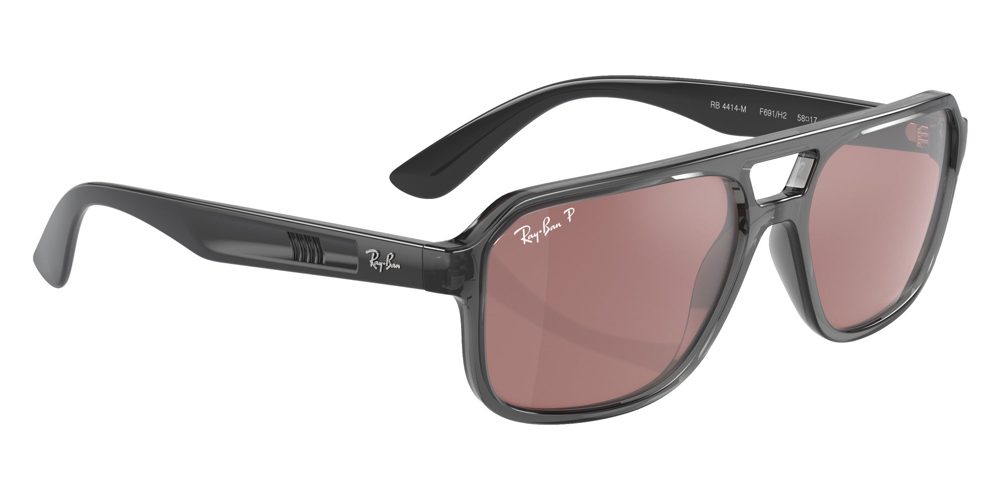 Ray-Ban® RB4414M RB4414M F691H2 58 Sunglasses - Transparent Gray