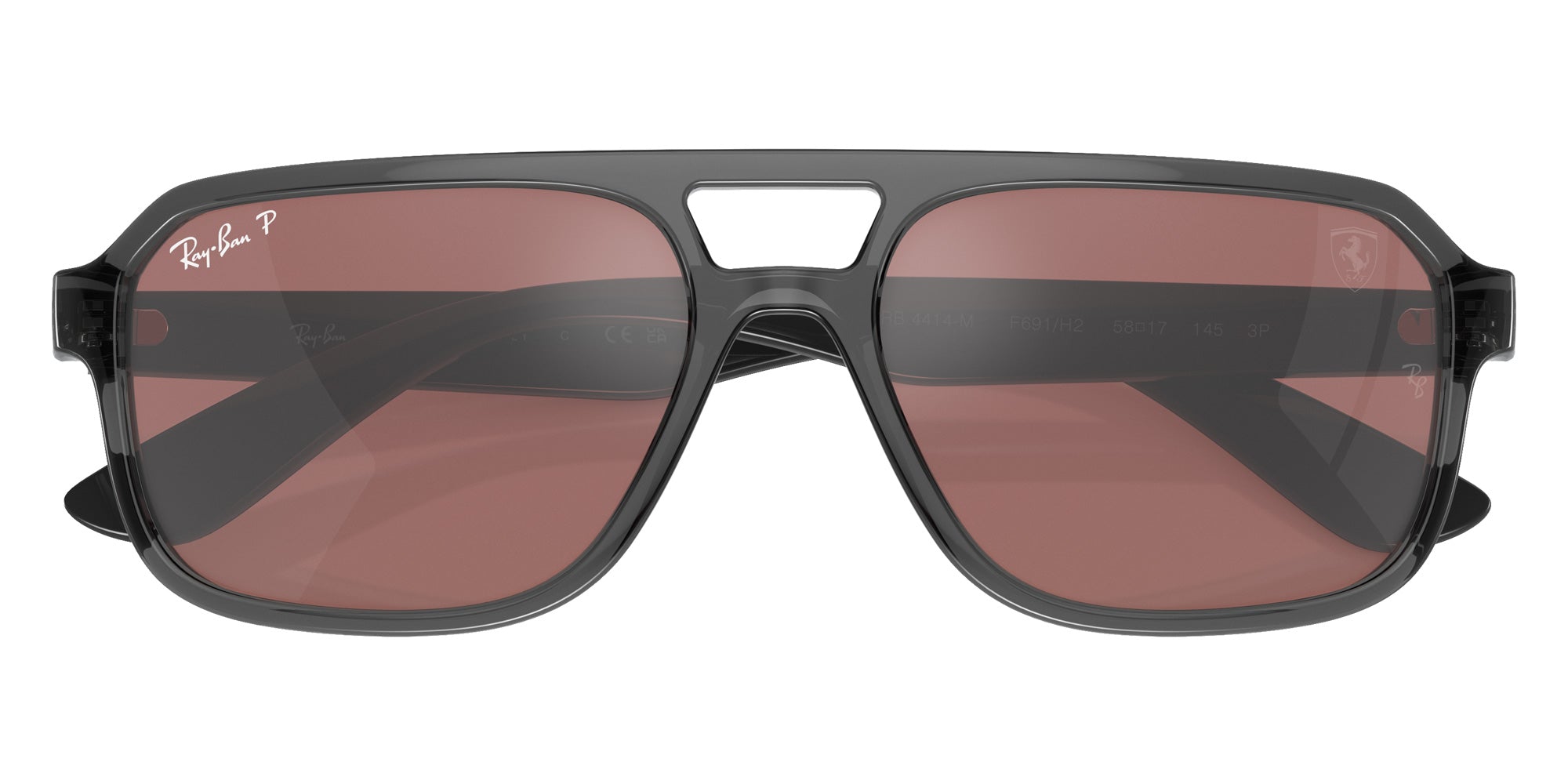 Ray-Ban® RB4414M RB4414M F691H2 58 Sunglasses - Transparent Gray