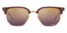 Ray-Ban® New Clubmaster RB4416 RB4416 6656G6 51 - Blue on Silver with Polarized Blue Mirrored lenses Sunglasses