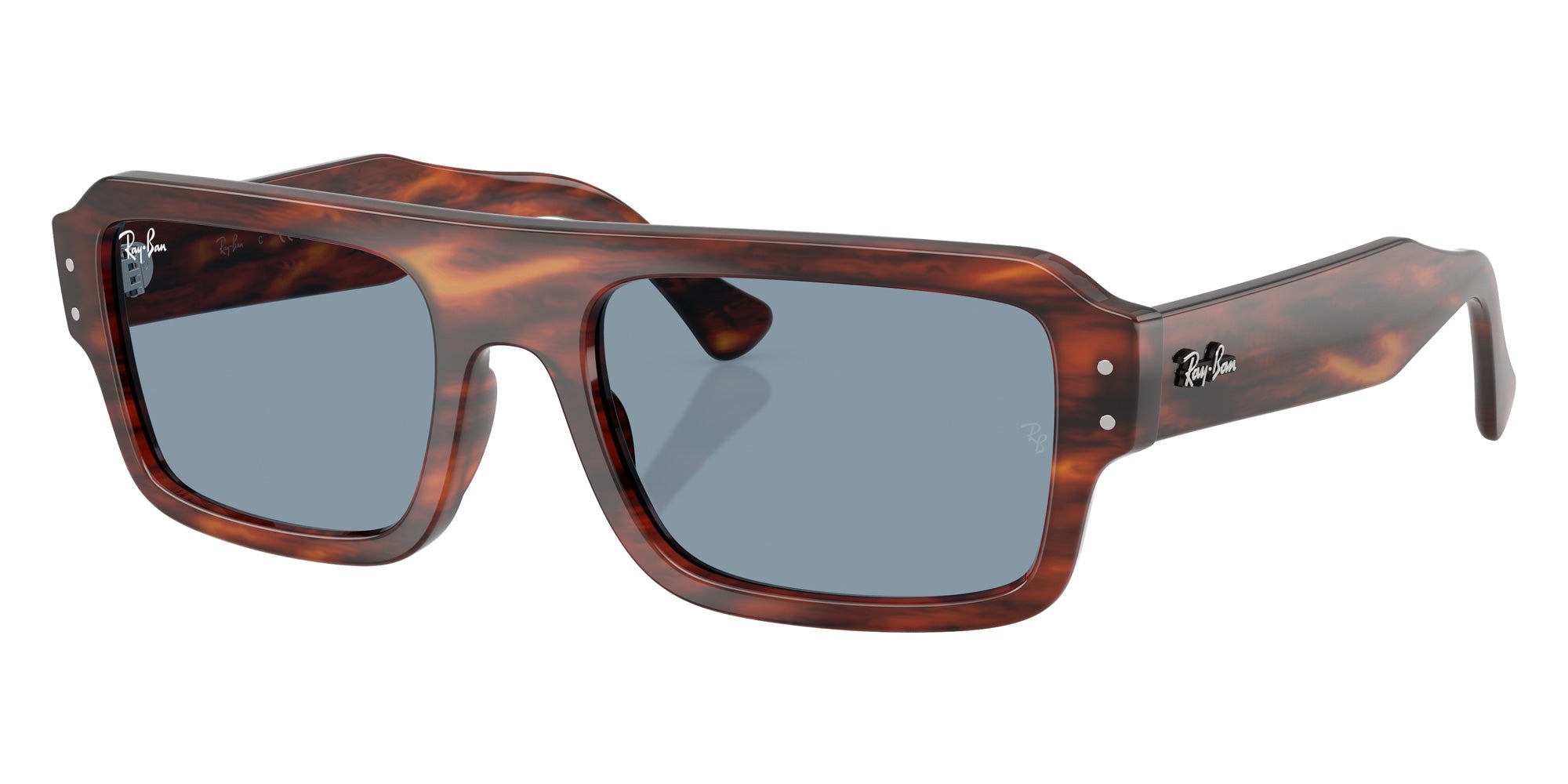 Ray-Ban® RB4454F RB4454F 139856 53 Sunglasses - Striped Havana