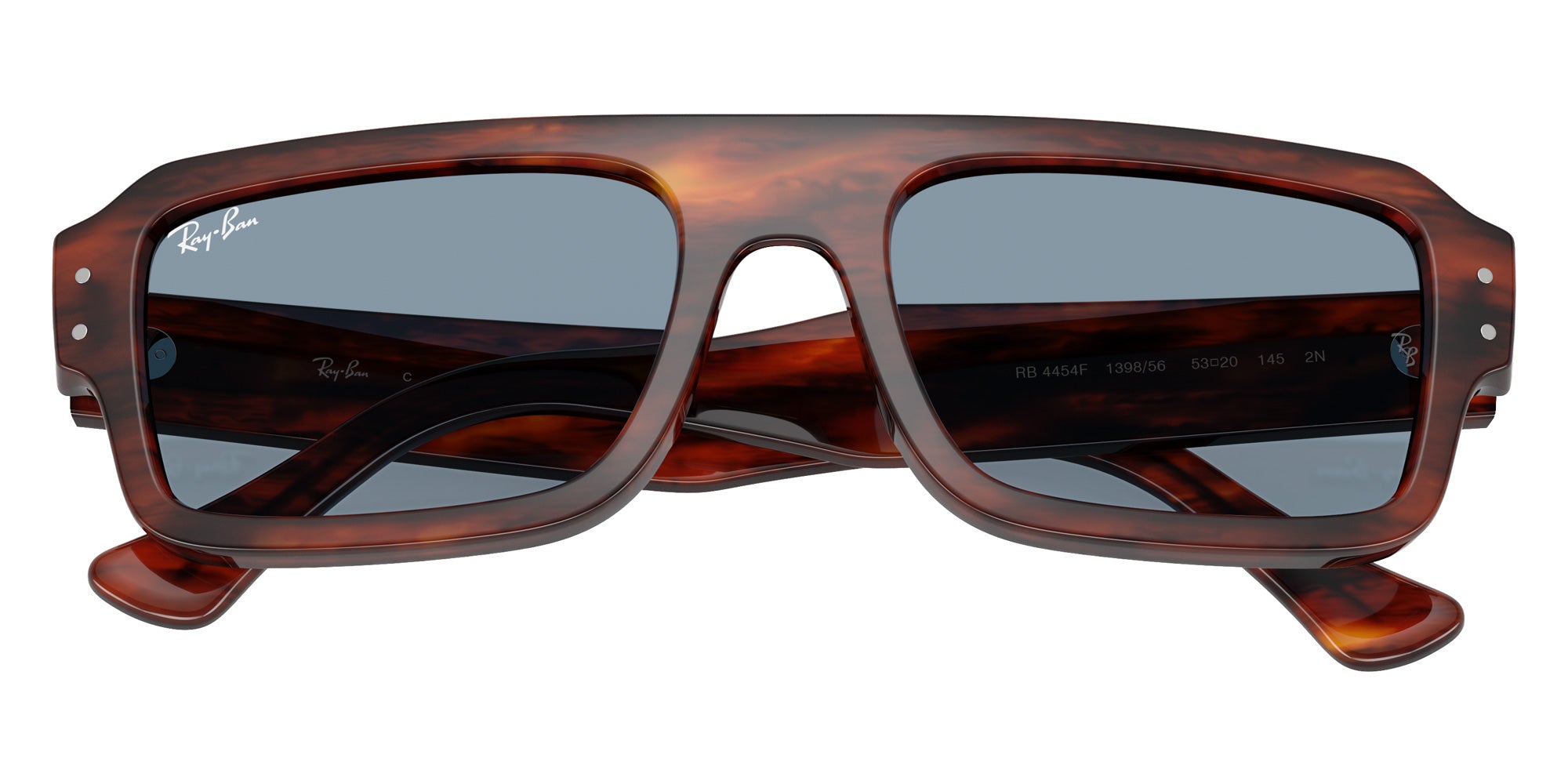 Ray-Ban® RB4454F RB4454F 139856 53 Sunglasses - Striped Havana