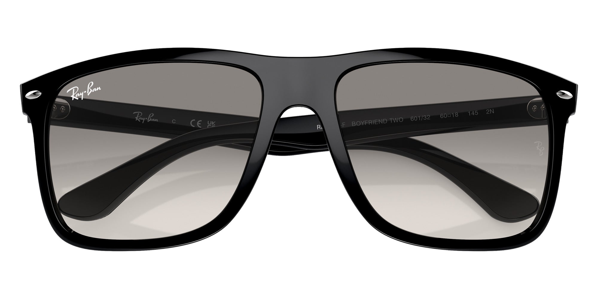 Ray-Ban® RB4547F RB4547F 601/32 60 Sunglasses - Black