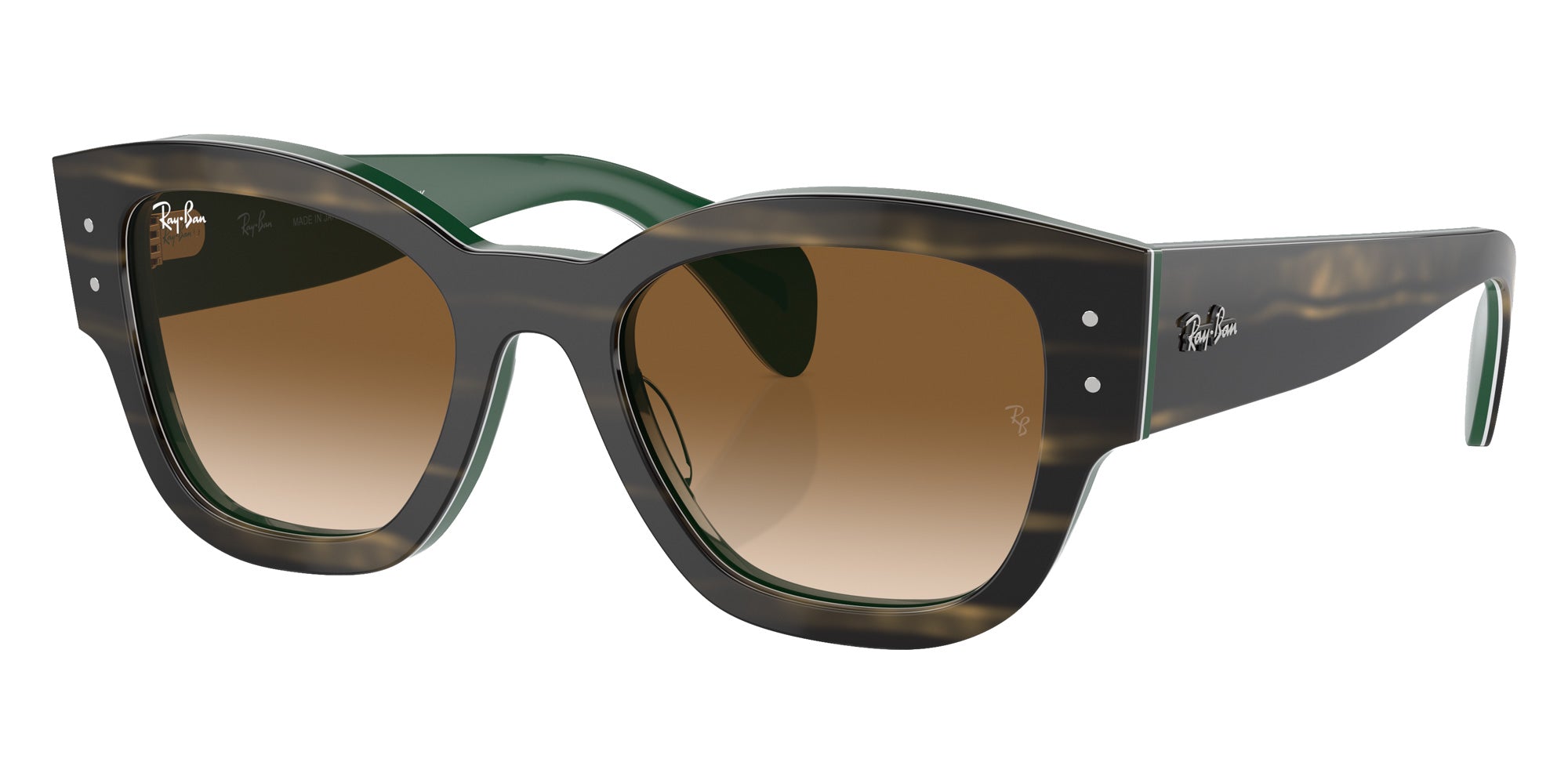Ray-Ban® RB7681S RB7681S 140251 52 Sunglasses - Striped Green On Green