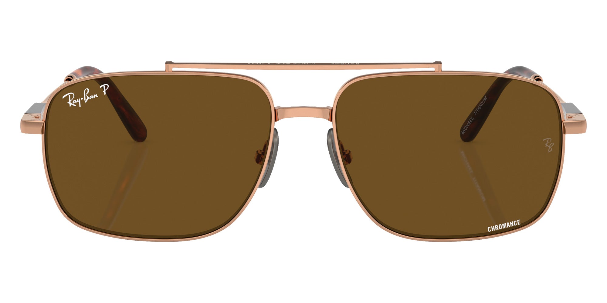 Ray-Ban® RB8096 RB8096 9266AN 59 Sunglasses - Light Brown