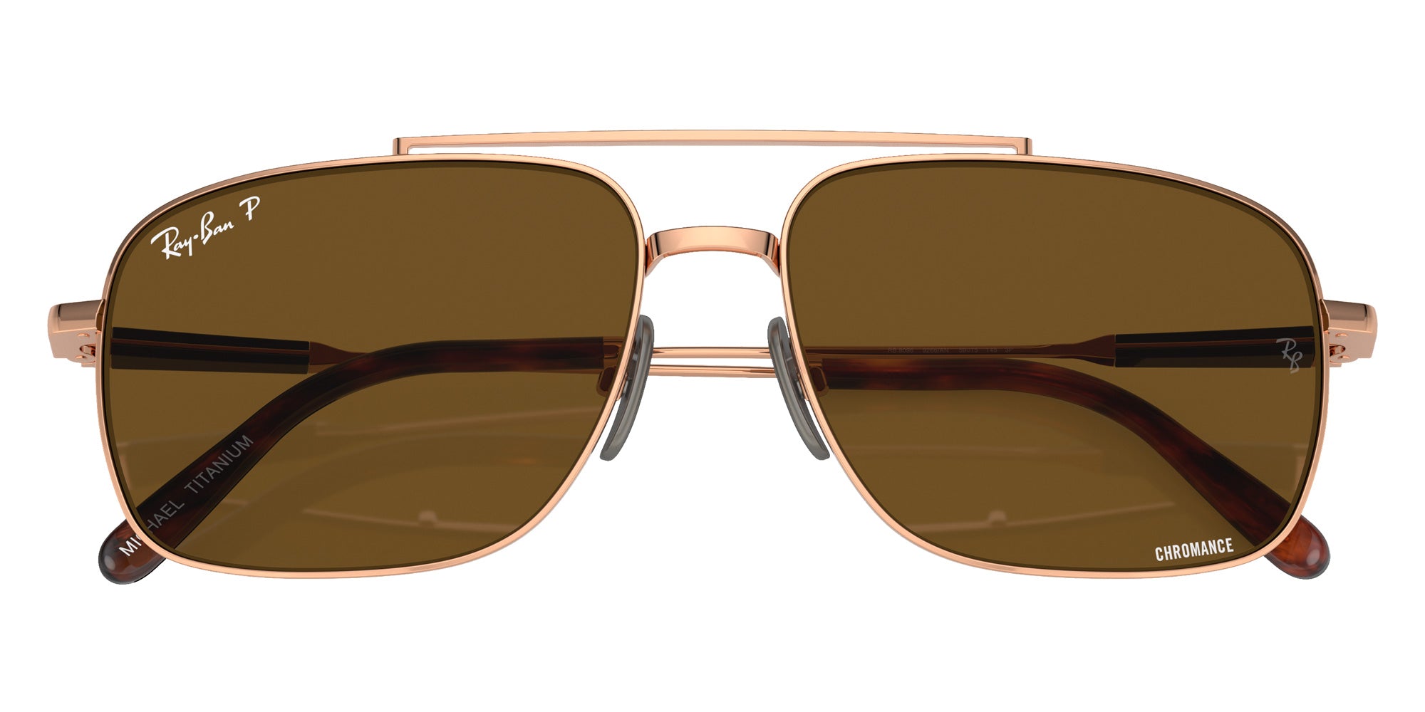 Ray-Ban® RB8096 RB8096 9266AN 59 Sunglasses - Light Brown