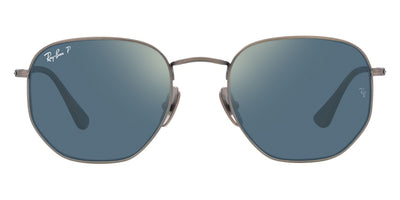 Ray-Ban® HEXAGONAL 0RB8148 RB8148 9208T0 54 - Demigloss Gunmetal with Polarized Blue Mirrored Gold lenses Sunglasses