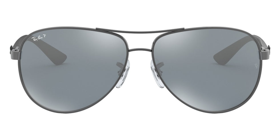 Ray-Ban® CaRBon Fibre RB8313 RB8313 004/K6 61 - Gunmetal with Blue Mirrored Silver lenses Sunglasses