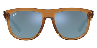 Ray-Ban® BOYFRIEND REVERSE 0RBR0501S RBR0501S 6711GA 56 - Transparent Camel Brown with Light Blue Mirrored lenses Sunglasses