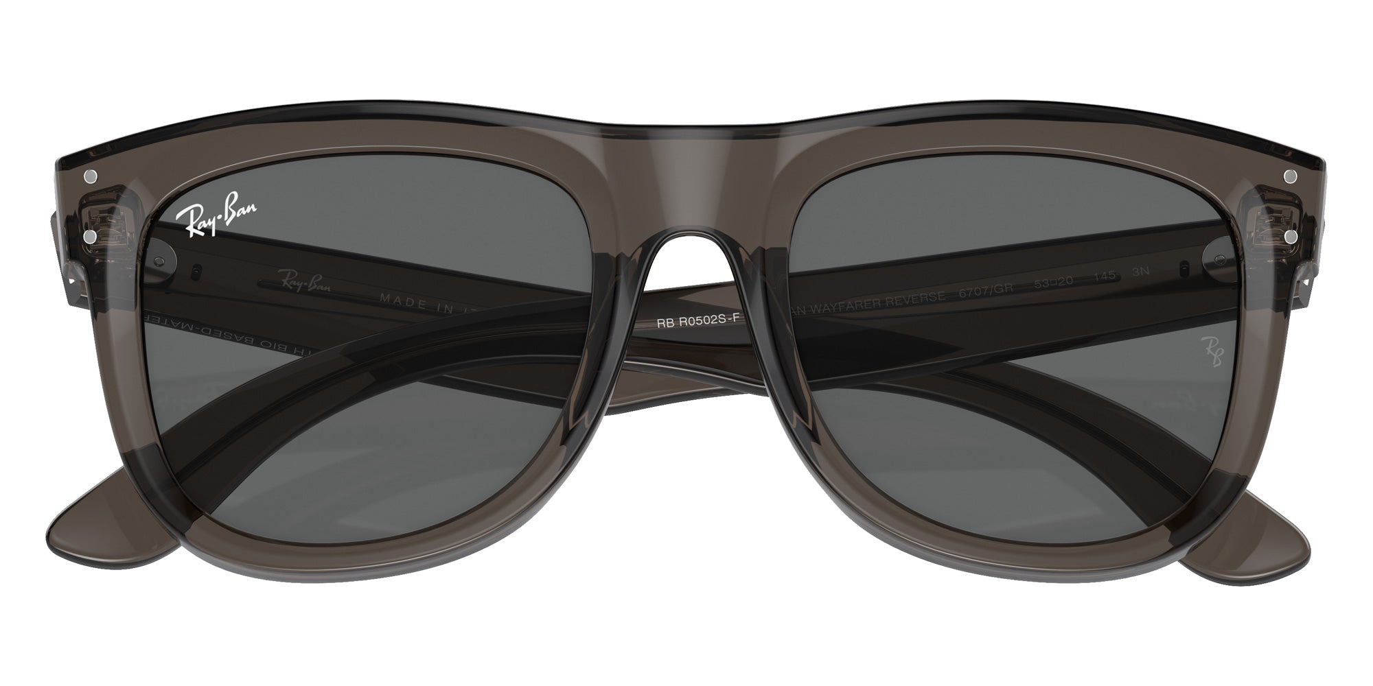Ray-Ban® RBR0502SF RBR0502SF 6707GR 53 Sunglasses - Transparent Dark Gray
