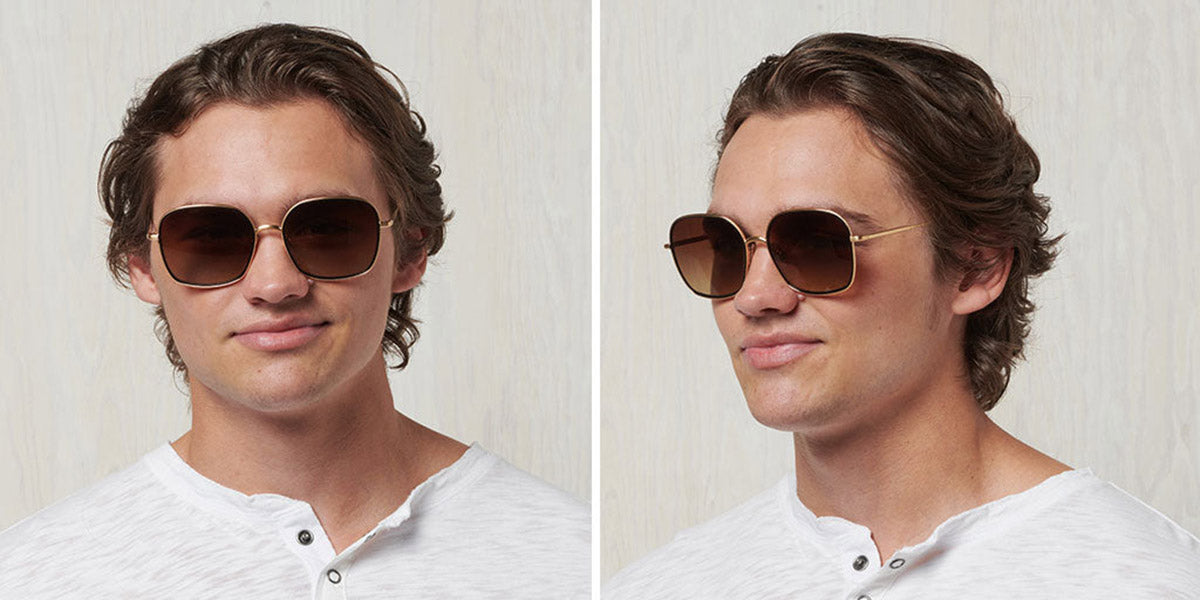 SALT.® RHINE SAL RHINE BGBK 59 - Brushed Gold/Black/Polarized CR39 Brown Gradient Sunglasses