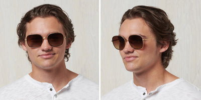 SALT.® RHINE SAL RHINE BGBK 59 - Brushed Gold/Black/Polarized CR39 Brown Gradient Sunglasses