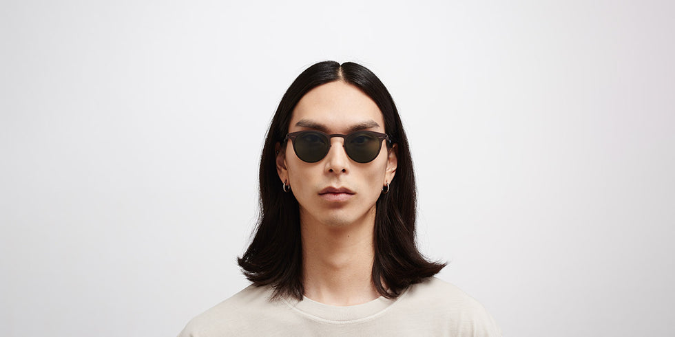 Mykita® RILEY MYK RILEY Dark Brown / Polarized Pro Green 15 48 - Dark Brown / Polarized Pro Green 15 Sunglasses