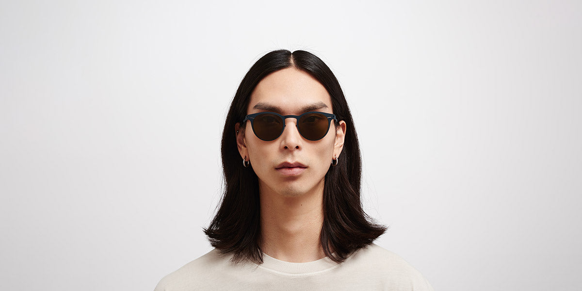 Mykita® RILEY MYK RILEY Indigo / Raw Brown Solid 48 - Indigo / Raw Brown Solid Sunglasses