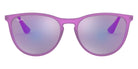 Ray-Ban® Junior Erika RJ9060S RJ9060S 70084V 50 - Violet Fluorescent Transparent Rubber with Gray Mirrored Violet lenses Sunglasses