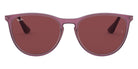 Ray-Ban® Junior Erika RJ9060S RJ9060S 705675 50 - Rubber Transparent Fuchsia with Dark Violet lenses Sunglasses