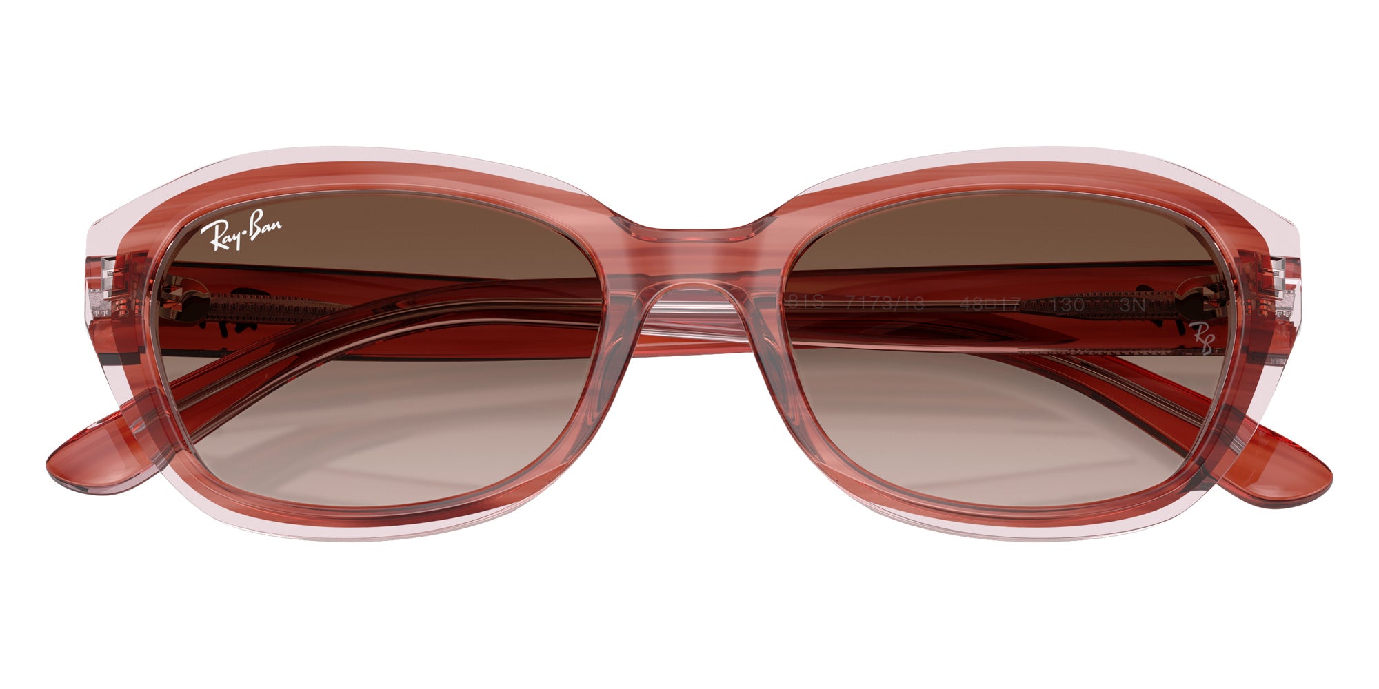 Ray-Ban® RJ9081S RJ9081S 717313 48 Sunglasses - Striped Pink On Transparent Pink