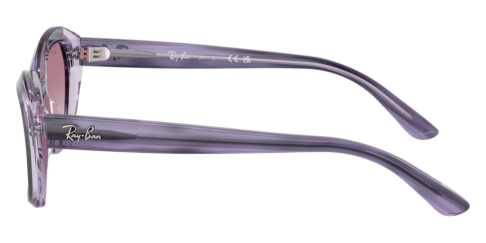 Ray-Ban® RJ9081S RJ9081S 71748G 48 Sunglasses - Striped Violet On Transparent Violet