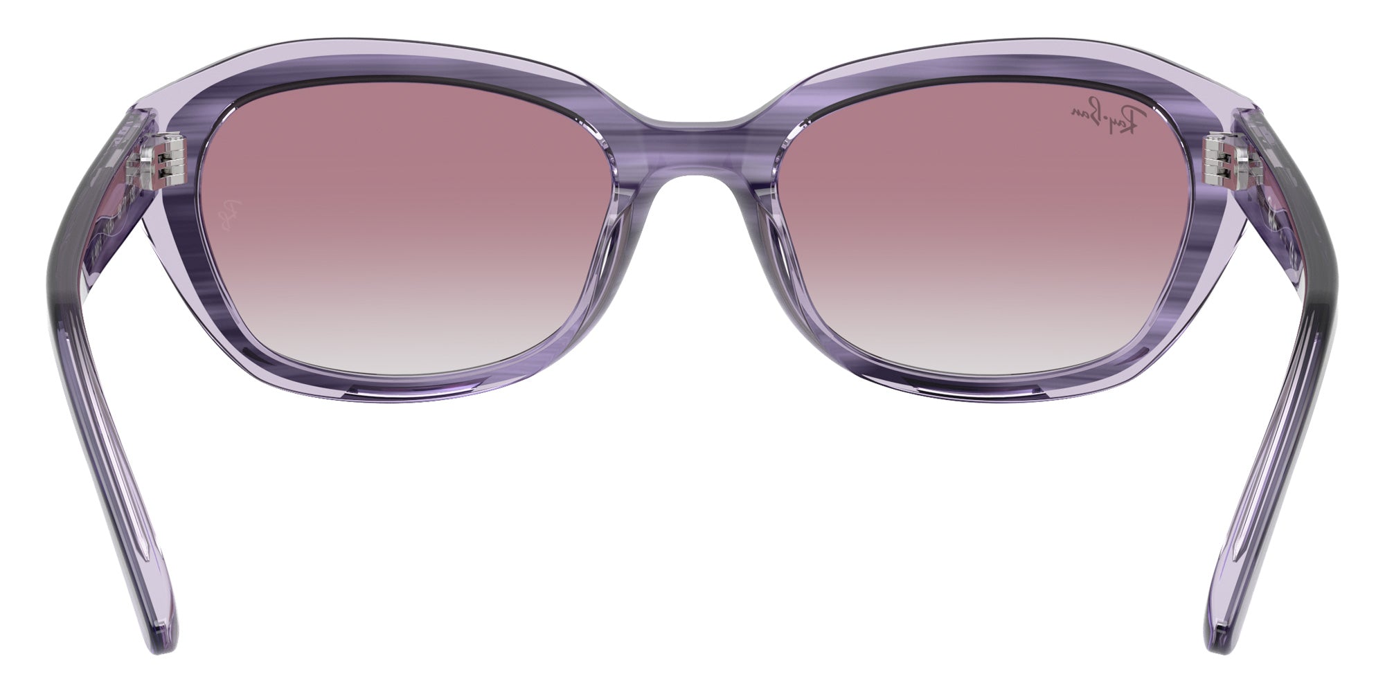 Ray-Ban® RJ9081S RJ9081S 71748G 48 Sunglasses - Striped Violet On Transparent Violet