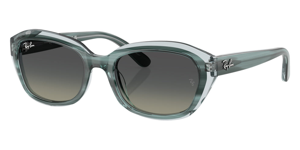 Ray-Ban® RJ9081S RJ9081S 717511 48 Sunglasses - Striped Green On Transparent Green