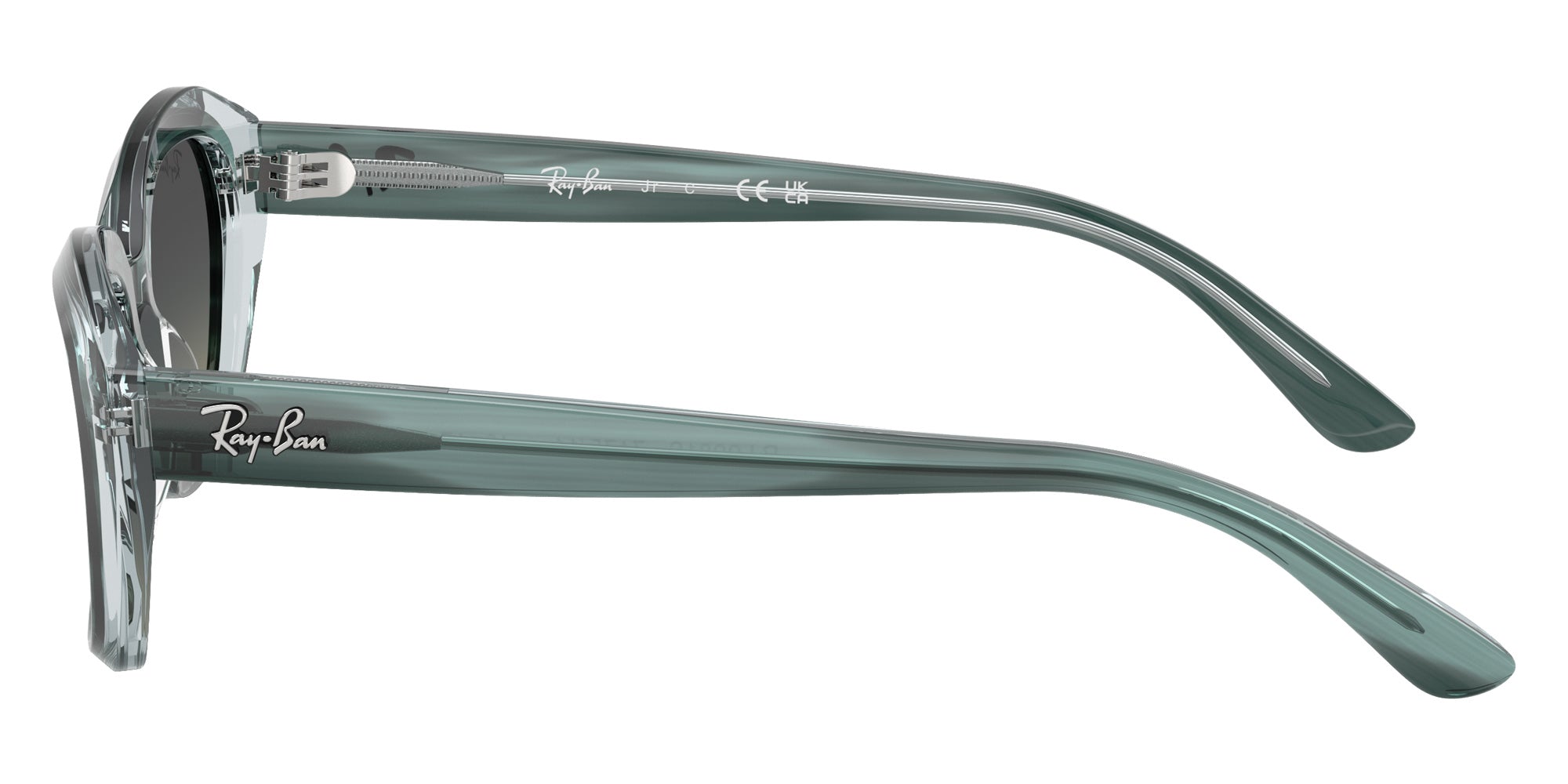 Ray-Ban® RJ9081S RJ9081S 717511 48 Sunglasses - Striped Green On Transparent Green