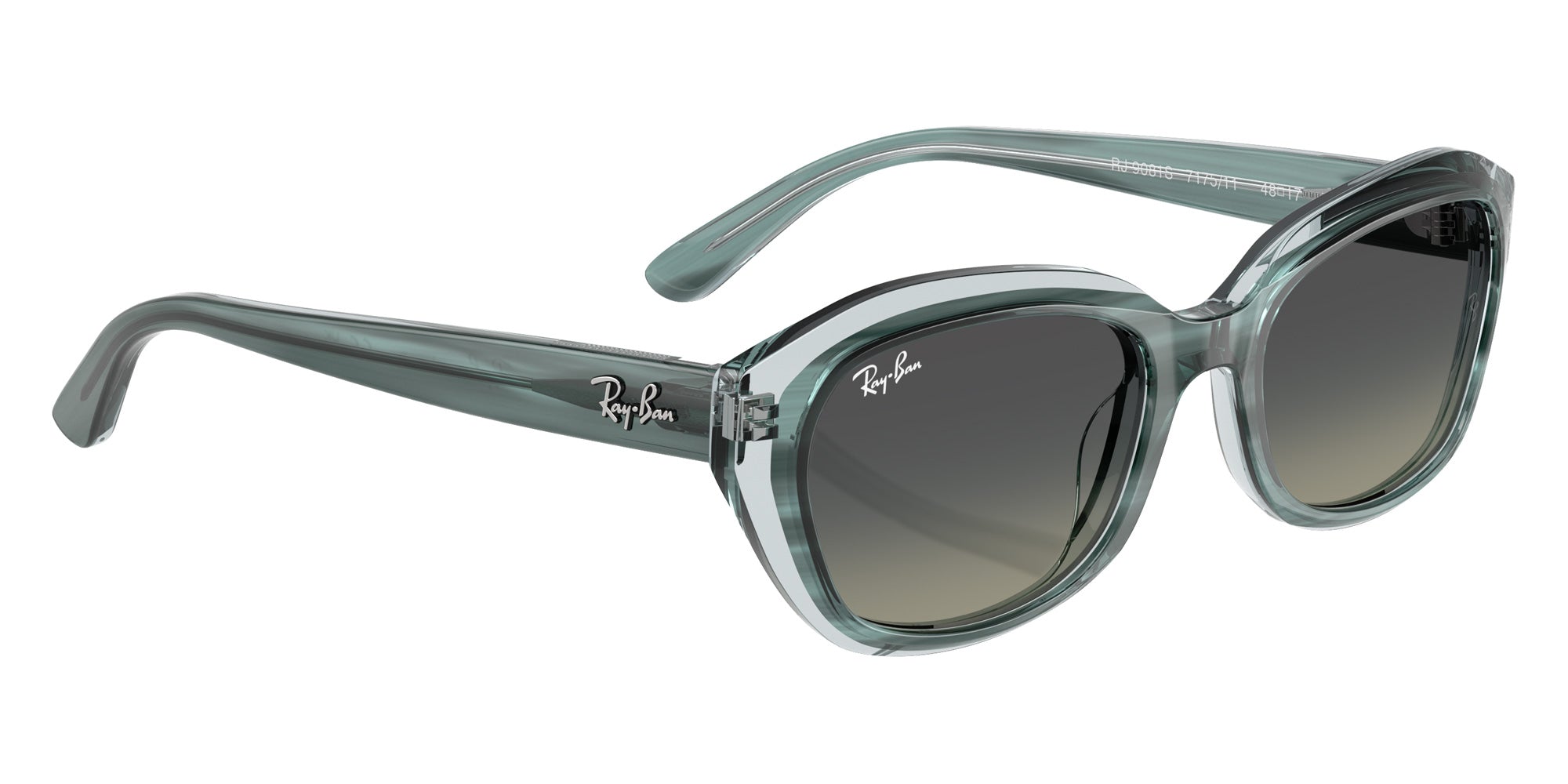 Ray-Ban® RJ9081S RJ9081S 717511 48 Sunglasses - Striped Green On Transparent Green