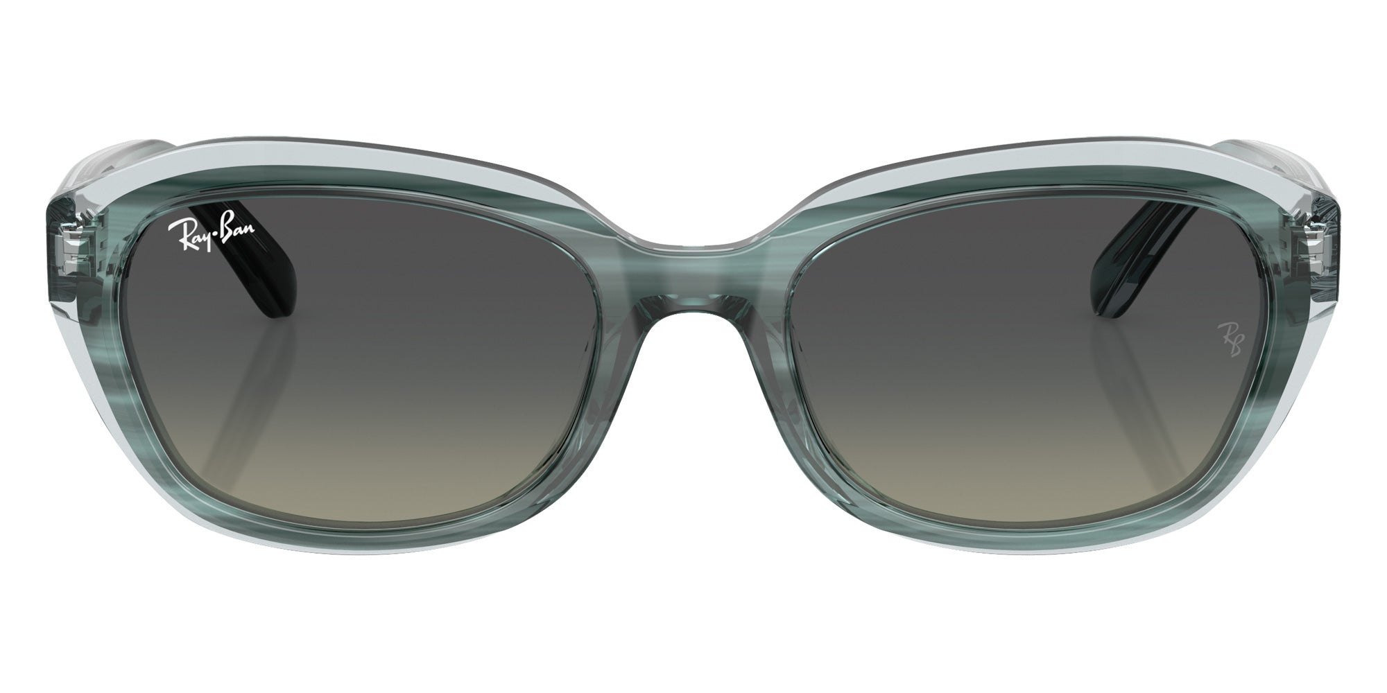 Ray-Ban® RJ9081S RJ9081S 717511 48 Sunglasses - Striped Green On Transparent Green
