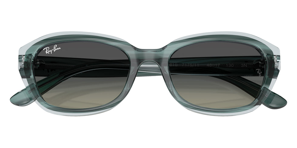 Ray-Ban® RJ9081S RJ9081S 717511 48 Sunglasses - Striped Green On Transparent Green