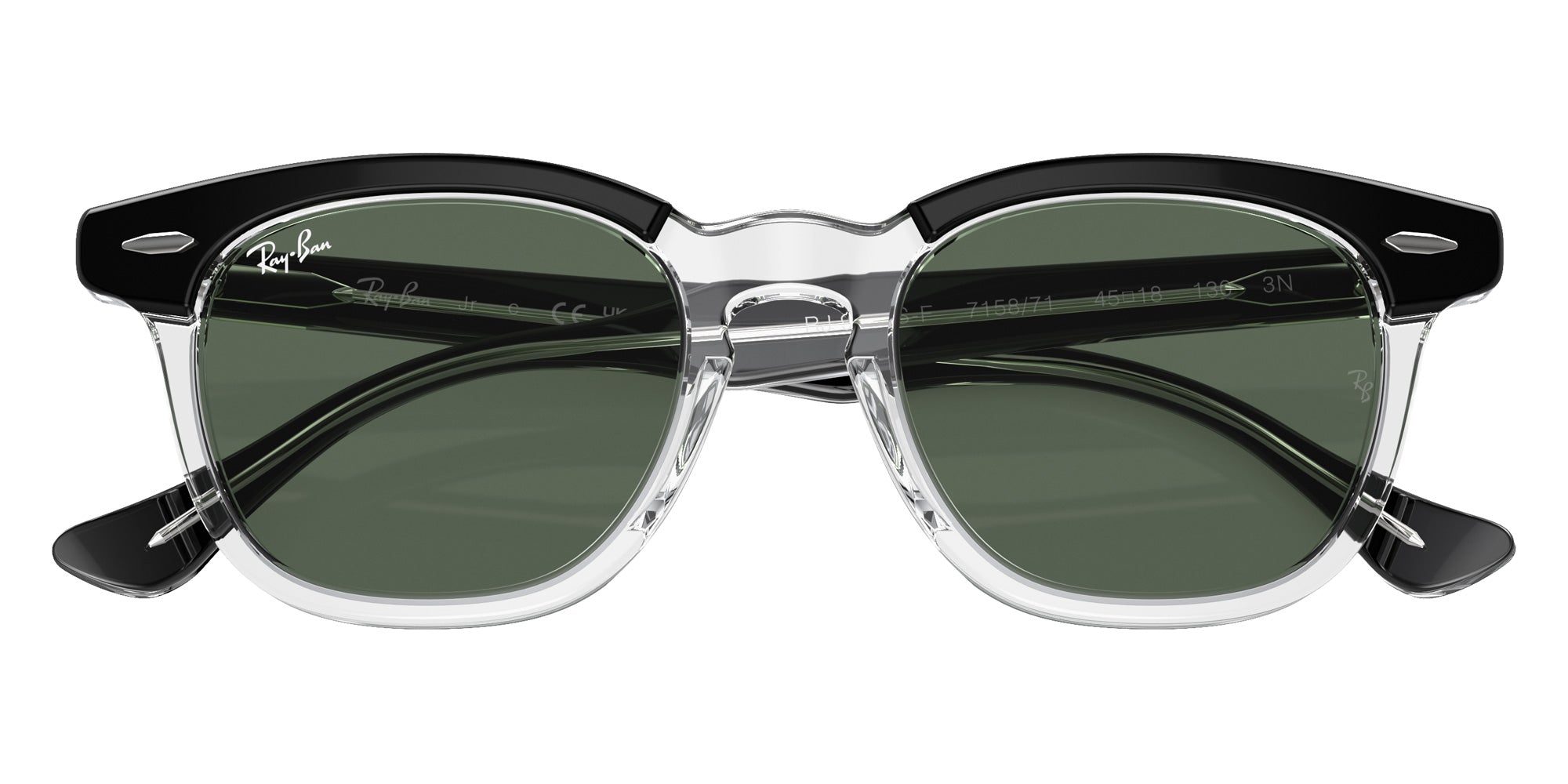 Ray-Ban® RJ9098SF RJ9098SF 715871 47 Sunglasses - Black On Transparent
