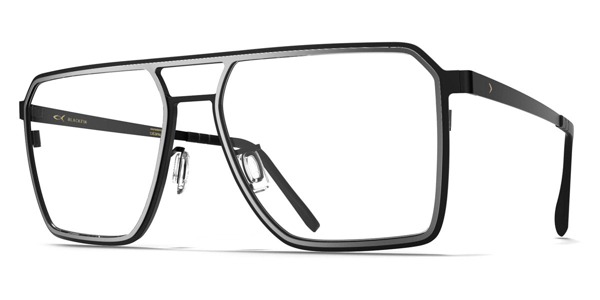 Blackfin® ROCKAWAY BLF Rockaway 1462 56 - Blackfin Black/Satin Silver Eyeglasses