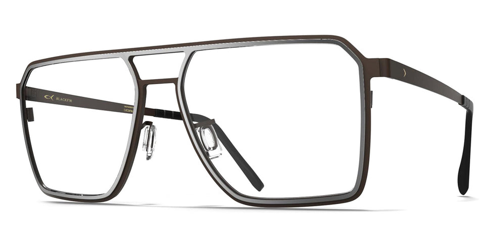 Blackfin® ROCKAWAY BLF Rockaway 1847 56 - Satin Silver/Cordovan Brown Eyeglasses