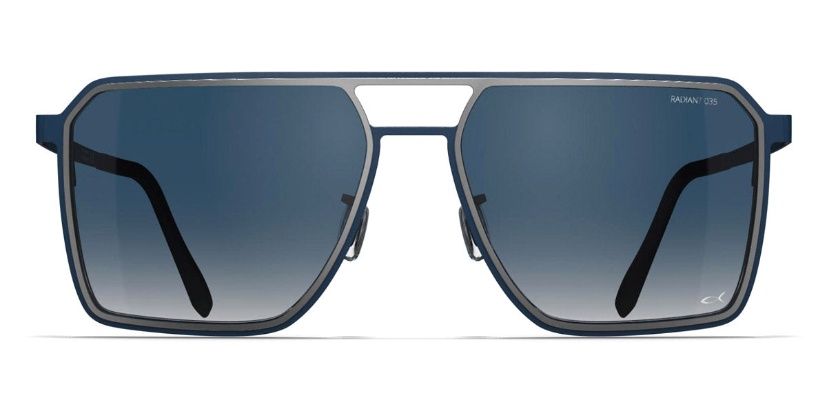 Blackfin® ROCKAWAY BLF Rockaway Sun 1846 56 - Satin Silver/Shadow Dark Blue Sunglasses