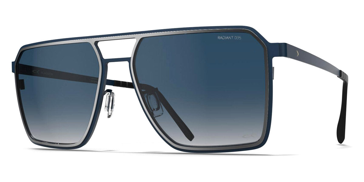 Blackfin® ROCKAWAY BLF Rockaway Sun 1846 56 - Satin Silver/Shadow Dark Blue Sunglasses