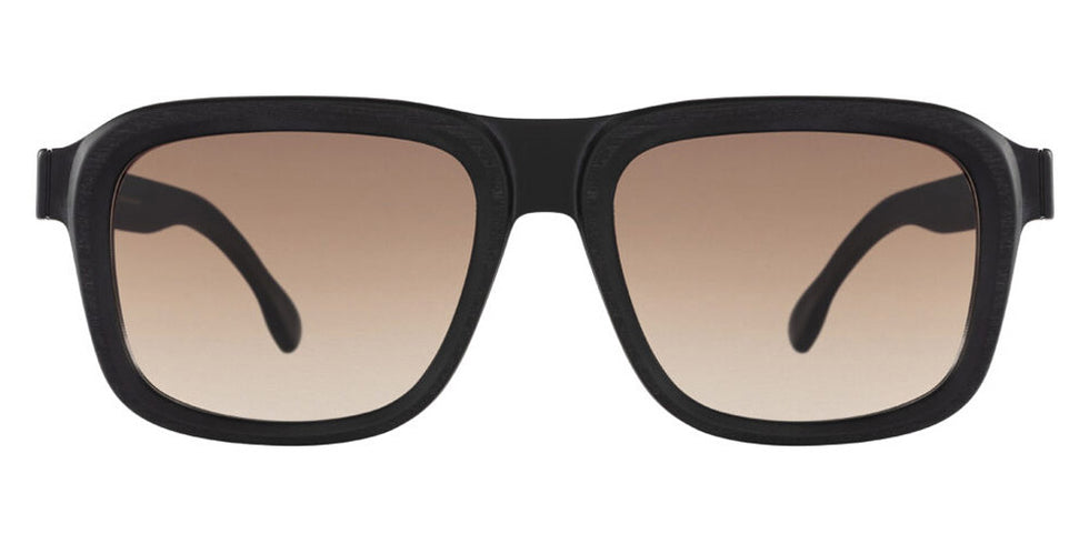 Ic! Berlin® Rufus ICB Rufus IC0025 02F 55 - Black-Rough-Matt/Gradient Brown Lenses Sunglasses