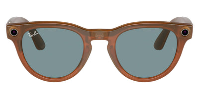 Ray-Ban® Meta Headliner RW4009 670680 - Shiny Caramel/Blue with blue-violet light filter lenses Sunglasses