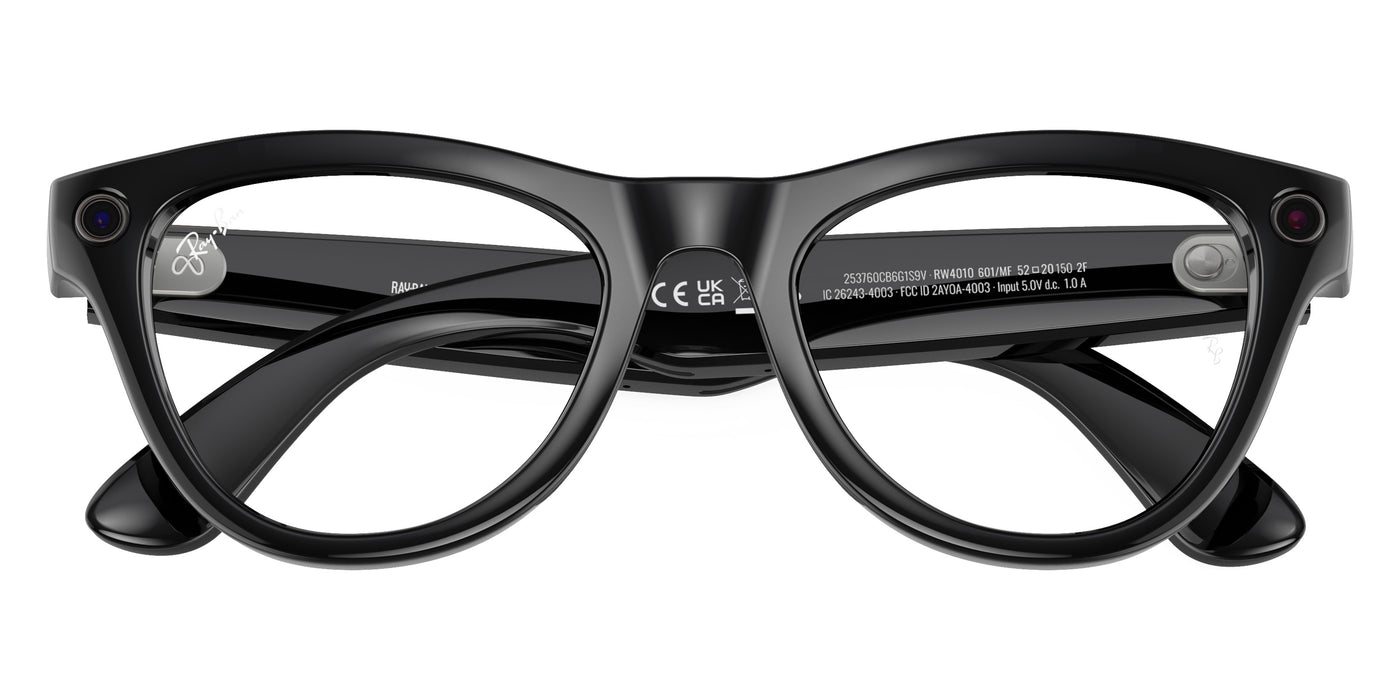 Ray-Ban® Meta Skyler RW4010 RW4010 601/MF 52 - 601/MF Black Sunglasses