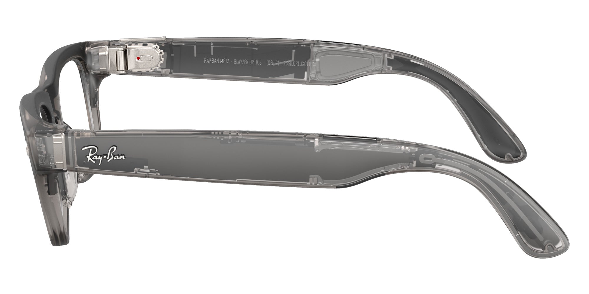Ray-Ban® Meta Blayzer RW7001 RW7001 8529 54 Eyeglasses - Transparent Ice Gray