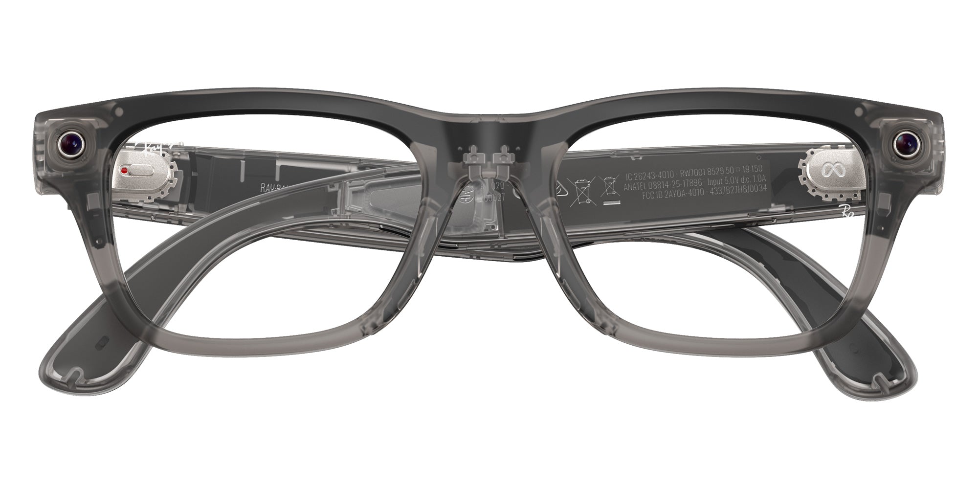 Ray-Ban® Meta Blayzer RW7001 RW7001 8529 54 Eyeglasses - Transparent Ice Gray