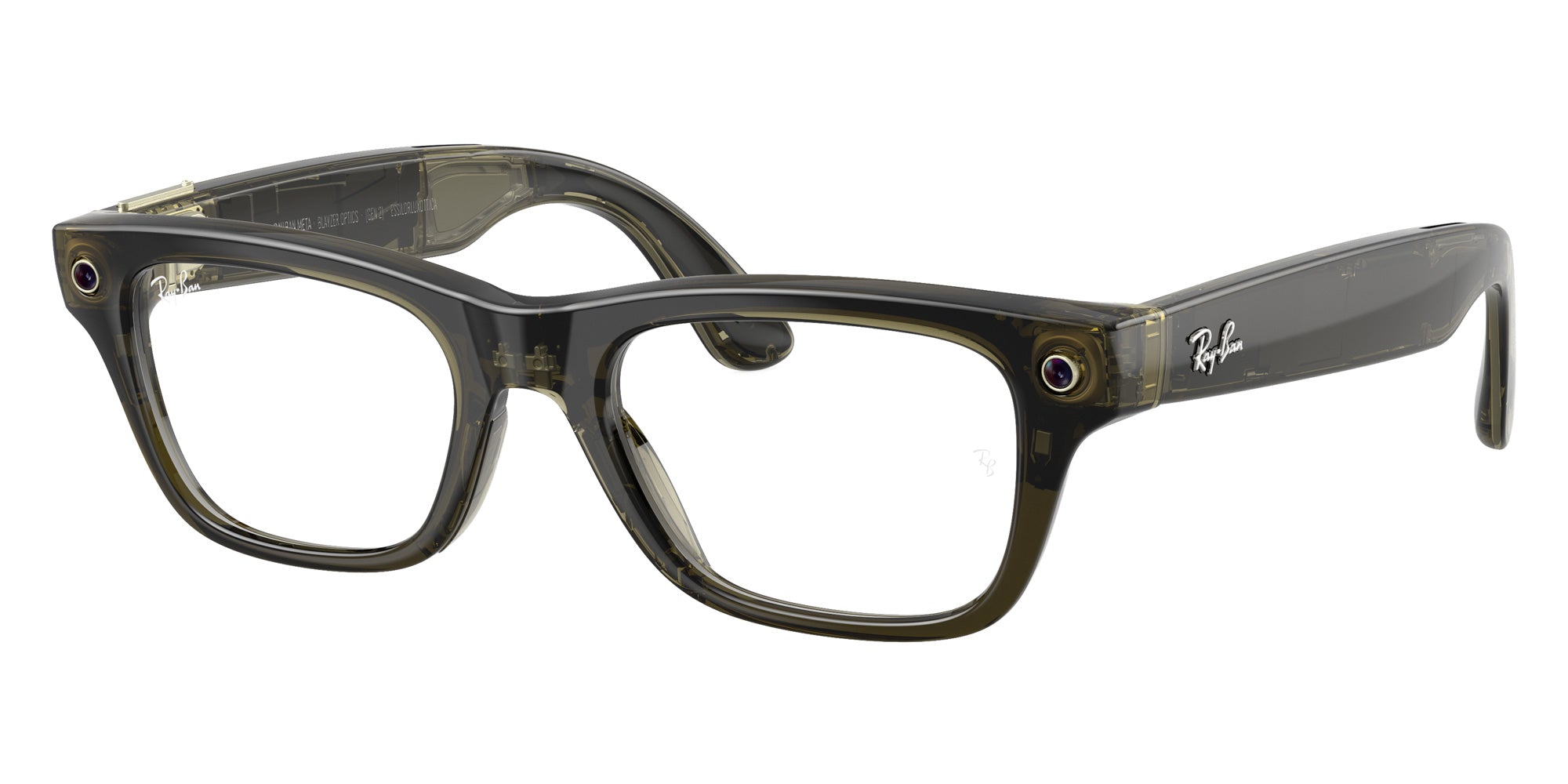 Ray-Ban® Meta Blayzer RW7001 RW7001 8530 54 Eyeglasses - Transparent Dark Olive
