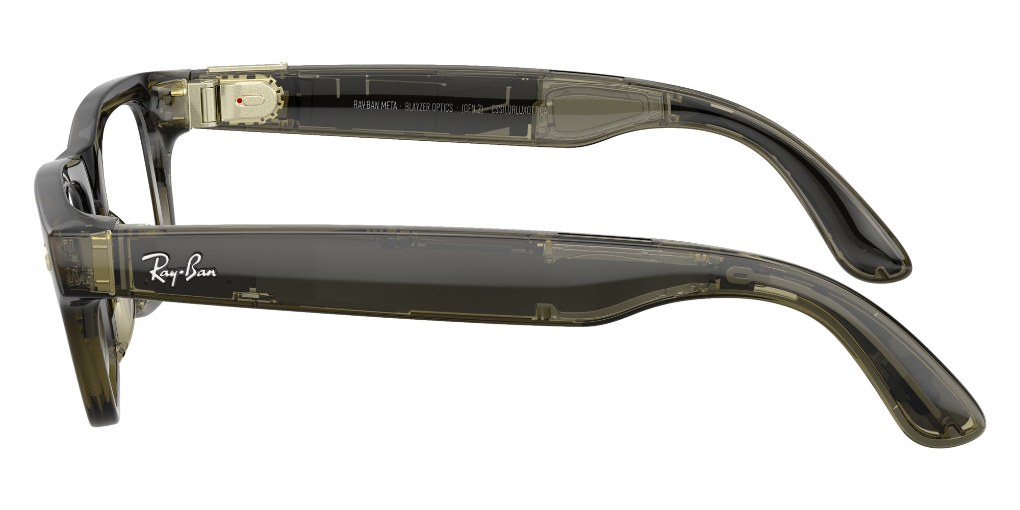 Ray-Ban® Meta Blayzer RW7001 RW7001 8530 54 Eyeglasses - Transparent Dark Olive