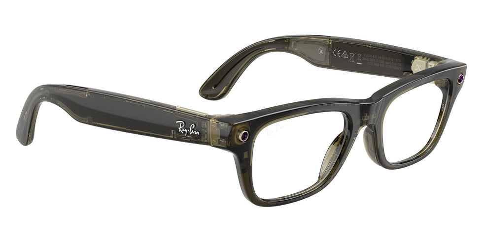 Ray-Ban® Meta Blayzer RW7001 RW7001 8530 54 Eyeglasses - Transparent Dark Olive