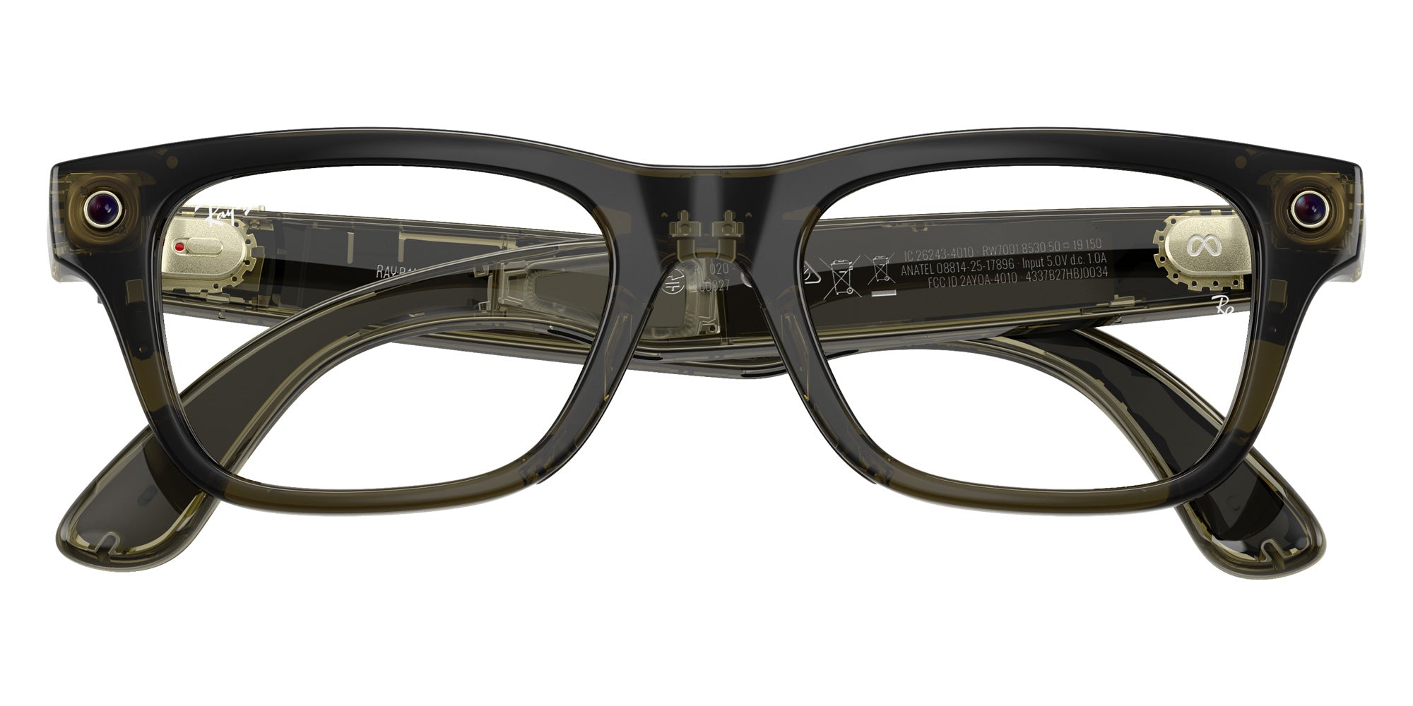 Ray-Ban® Meta Blayzer RW7001 RW7001 8530 54 Eyeglasses - Transparent Dark Olive