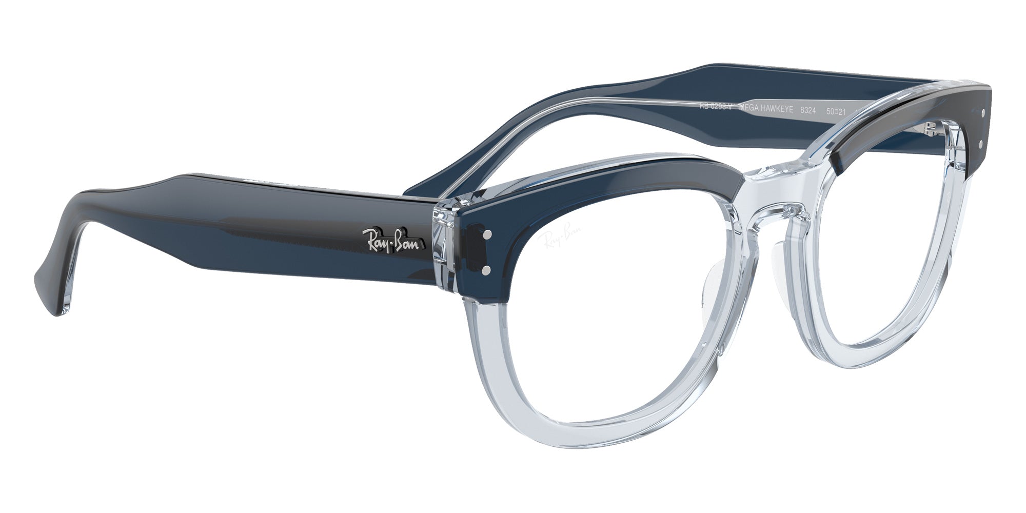 Ray-Ban® RX0298V RX0298V 8324 50 Eyeglasses - Blue On Transparent Blue