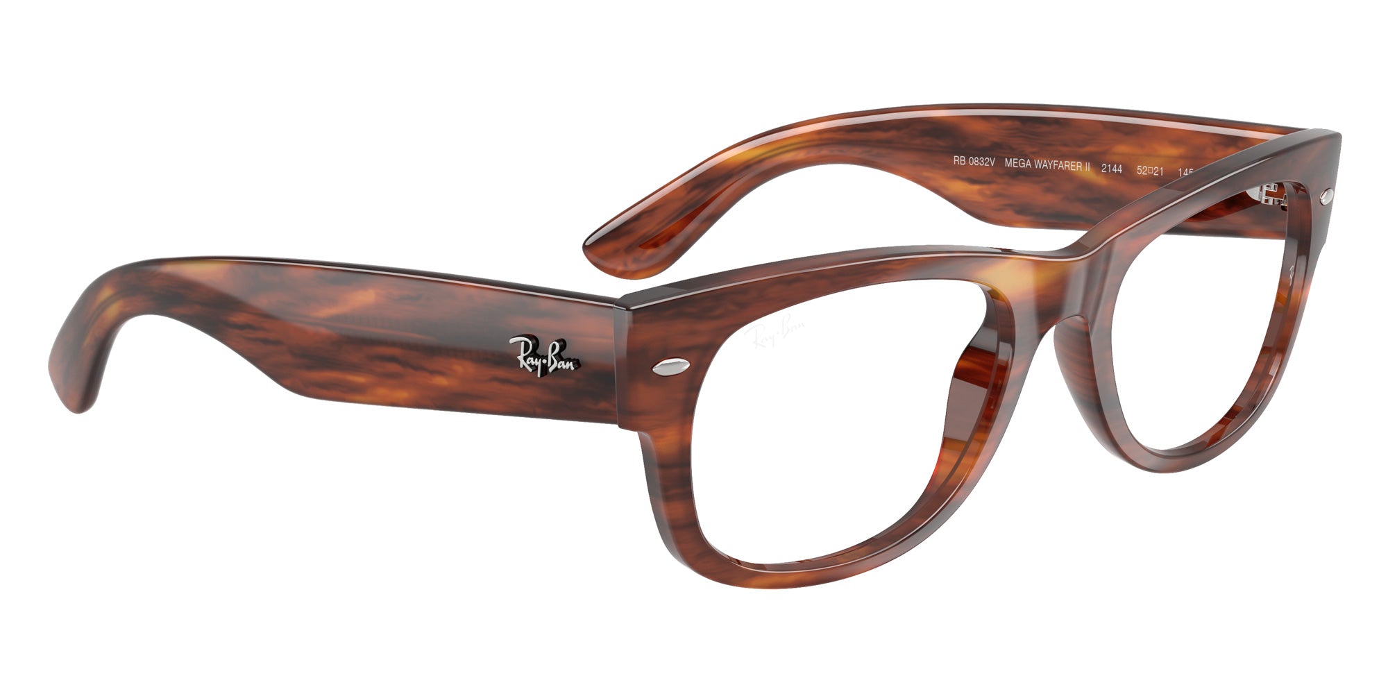 Ray-Ban® RX0832V RX0832V 2144 52 Eyeglasses - Striped Havana
