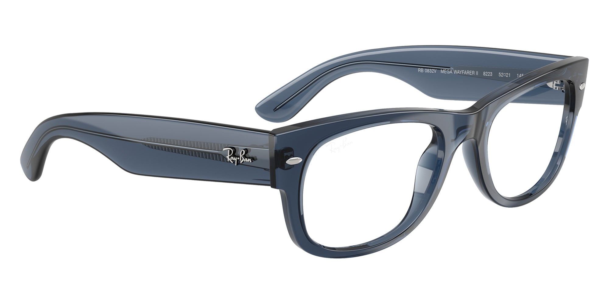 Ray-Ban® RX0832V RX0832V 8223 52 Eyeglasses - Transparent Dark Blue