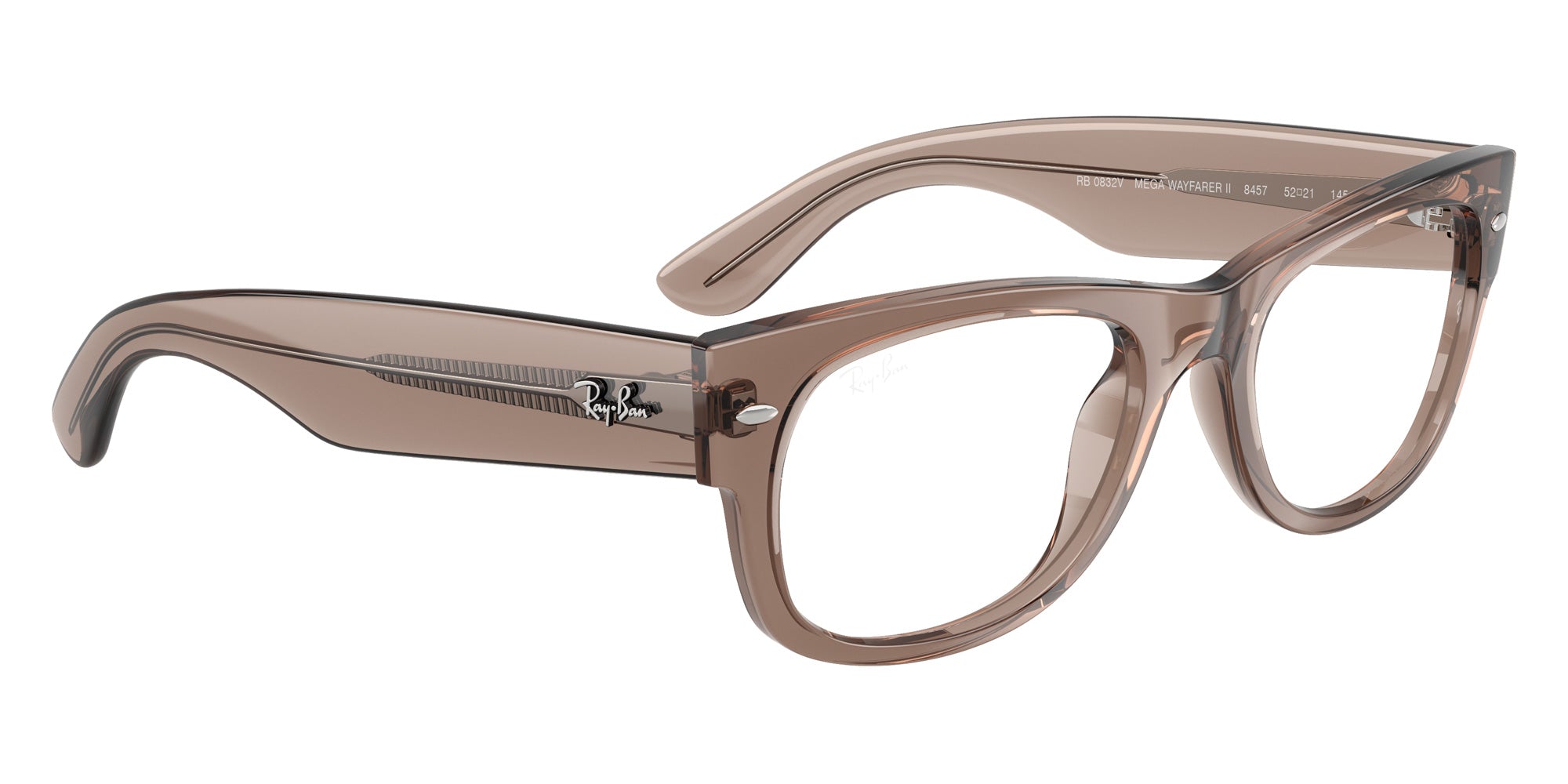Ray-Ban® RX0832V RX0832V 8457 52 Eyeglasses - Transparent Taupe Beige