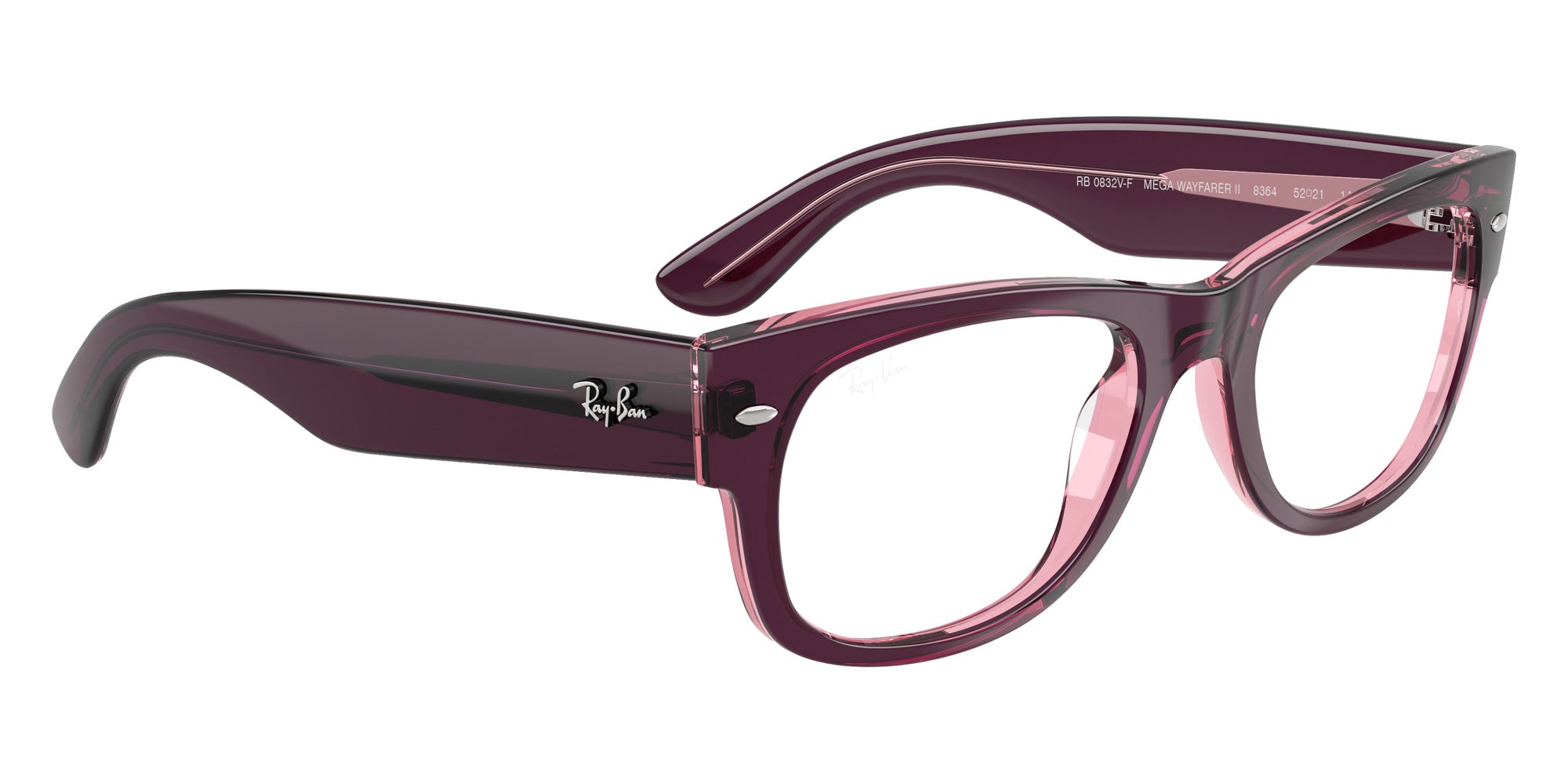 Ray-Ban® RX0832VF RX0832VF 8364 52 Eyeglasses - Violet/Pink