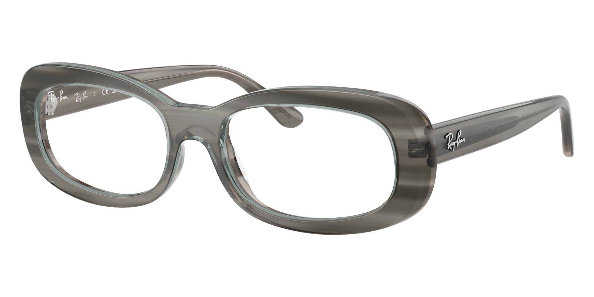 Ray-Ban® RX2221V RX2221V 8453 53 Eyeglasses - Striped Gray