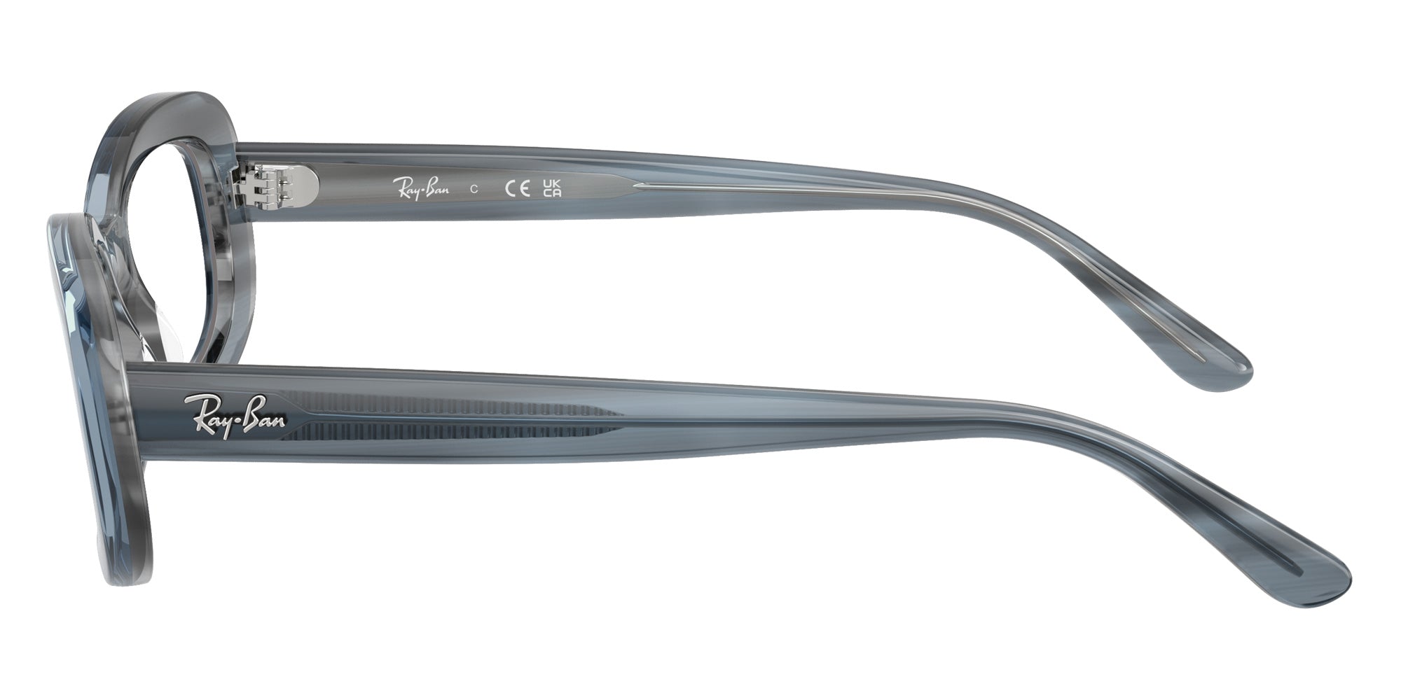 Ray-Ban® RX2221V RX2221V 8456 53 Eyeglasses - Striped Blue