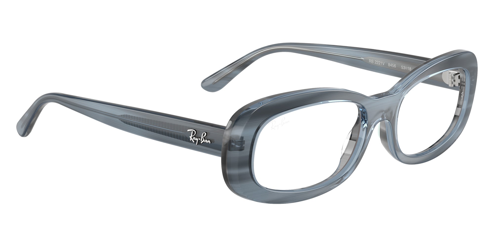 Ray-Ban® RX2221V RX2221V 8456 53 Eyeglasses - Striped Blue
